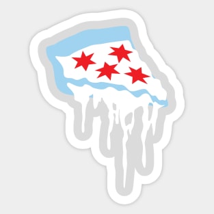 Chicago Flag as Pizza Sticker